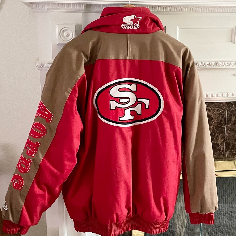 Starter Men's Bold Red and Tan Jacket